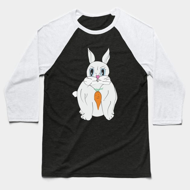 rabbit with carrots Baseball T-Shirt by Alekvik